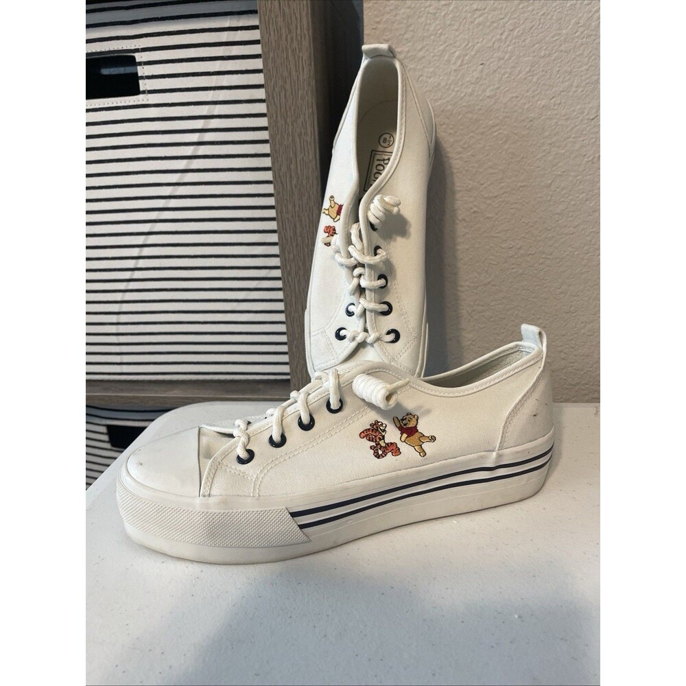 POOH Sneakers Disney SIZE 8.5 Slip On Womens Embroidered